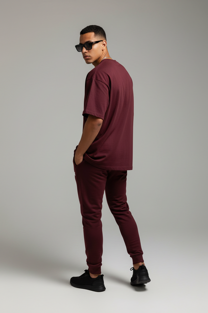 Oversized Co-ord Set // Moody Maroon