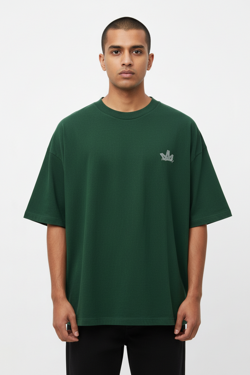 Oversized Solid T-Shirt // Forest Green