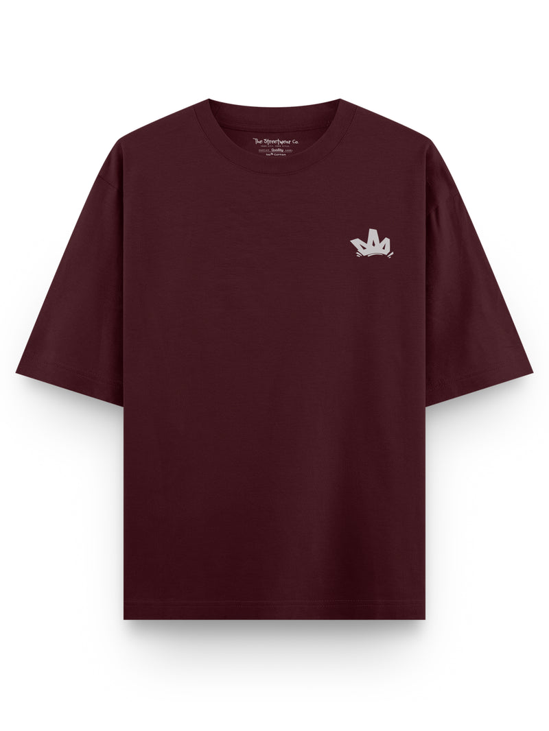 Oversized Solid T-Shirt // Moody Maroon